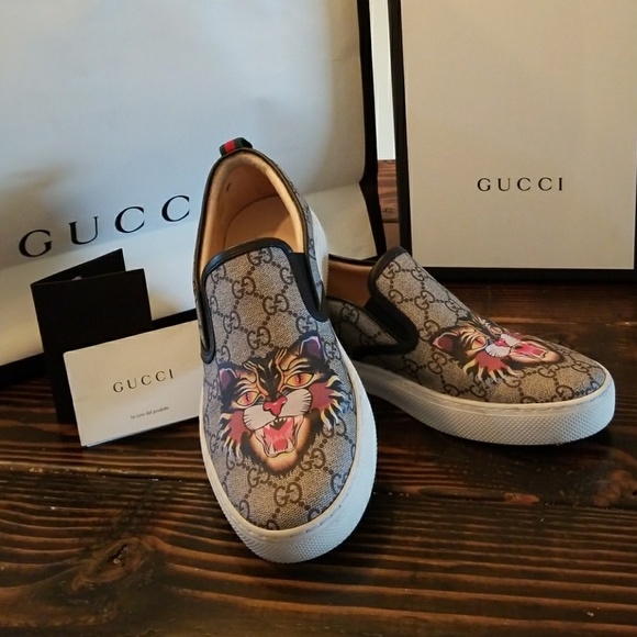 Gucci Angry Cat GG Skater Slides - Picture 2 of 8